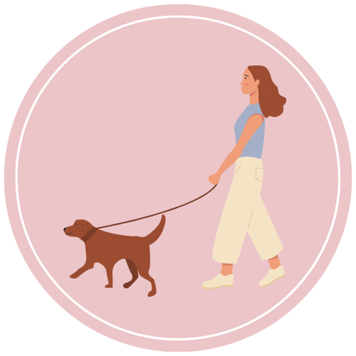 Icon with a dog and walker